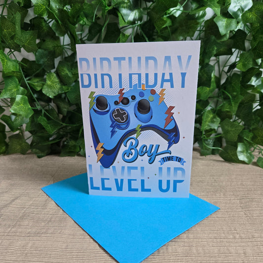 Level Up Birthday Boy Card