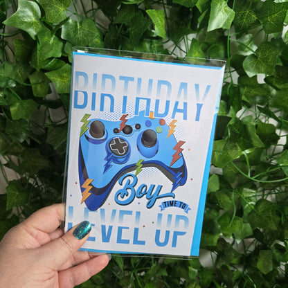 Level Up Birthday Boy Card