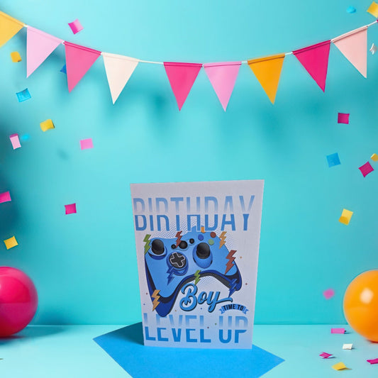 Level Up Birthday Boy Card