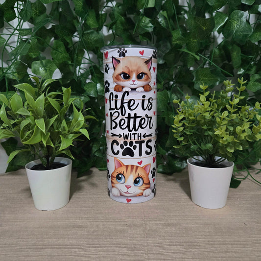 Life is Better with Cats Tumbler - Vegas Custom Creations