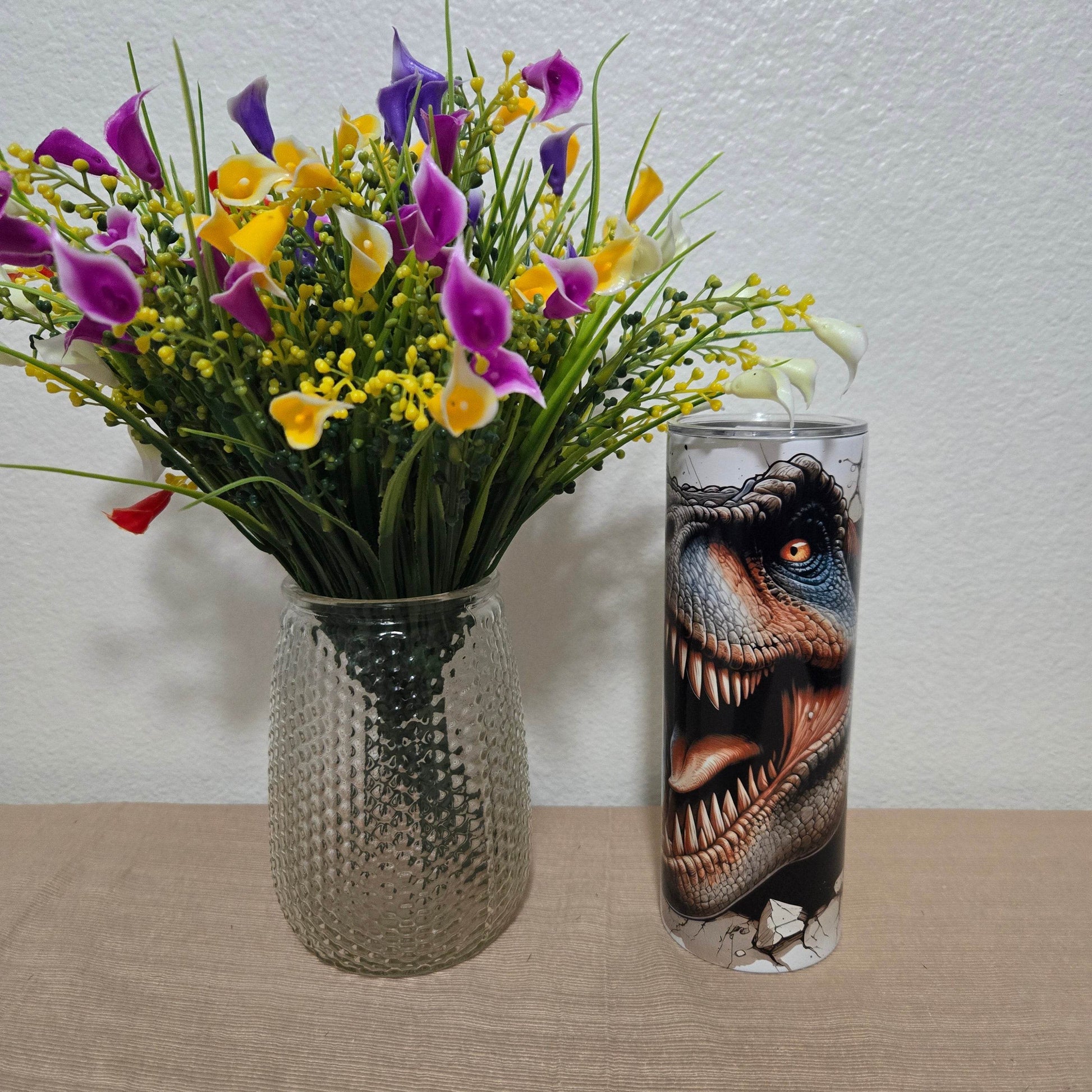 Awesome Breakout T-Rex 20oz Skinny Tumbler - Vegas Custom Creations