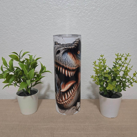 Awesome Breakout T-Rex 20oz Skinny Tumbler - Vegas Custom Creations