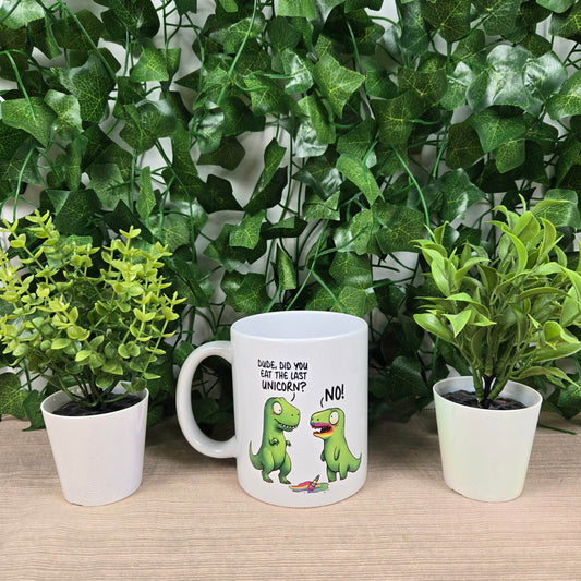Funny Dinosaurs eating a Unicorn Mug - Vegas Custom Creations