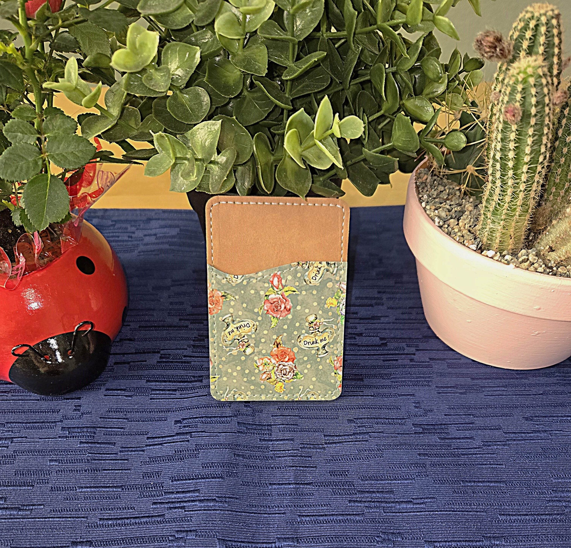 Alice Inspired Adhesive Cell Phone Wallet (Multiple designs available) - Vegas Custom Creations