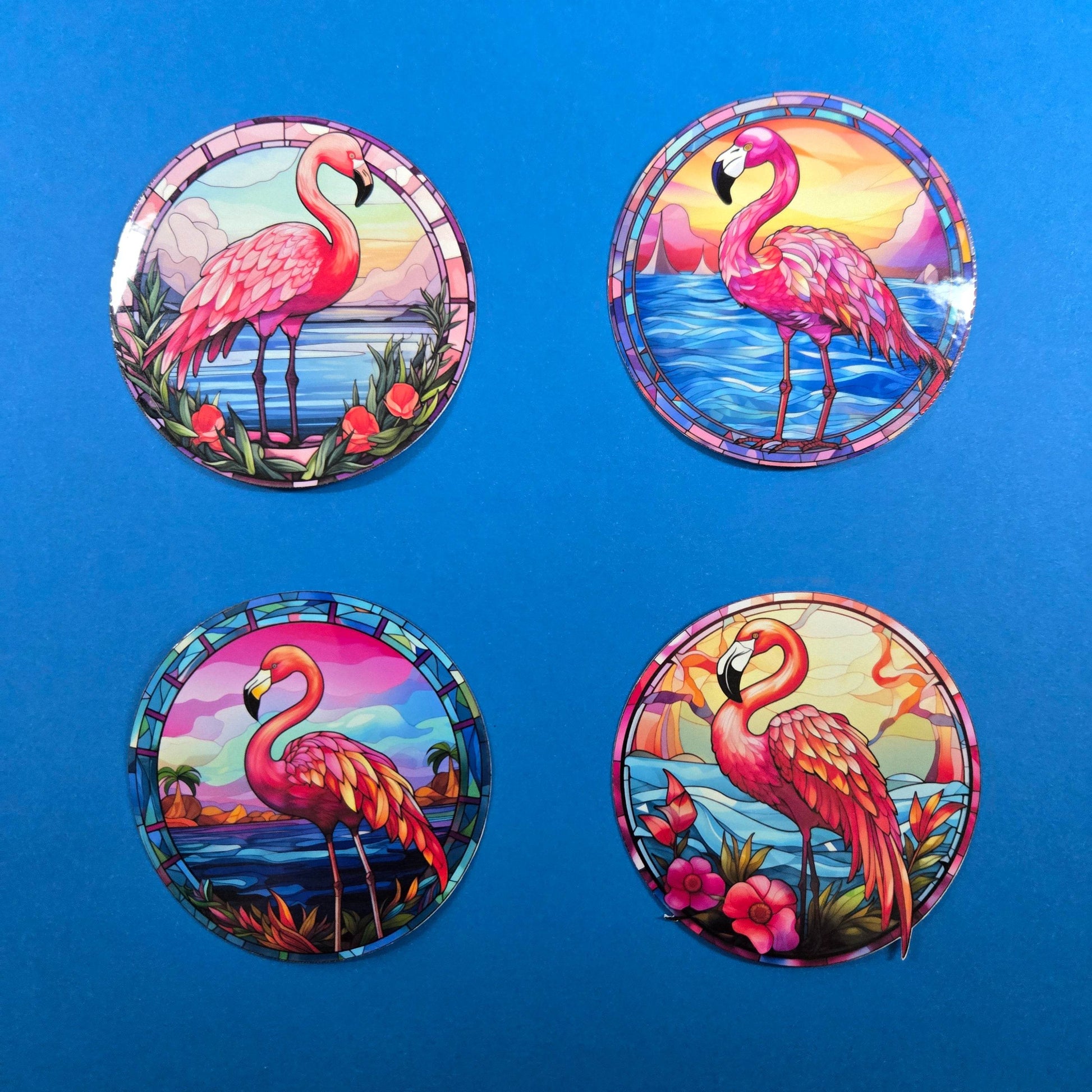 Colorful Flamingo Stickers - Vegas Custom Creations