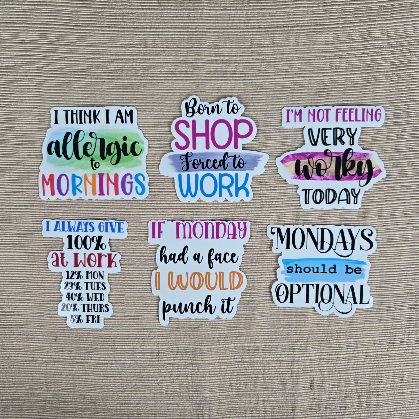 Sarcastic Work Stickers