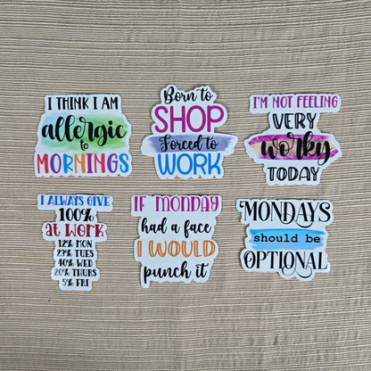Sarcastic Work Stickers