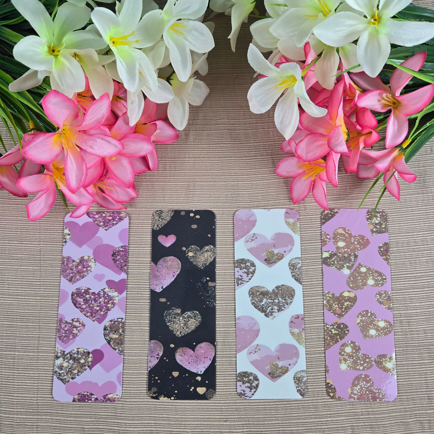 Glittery Heart Bookmarks