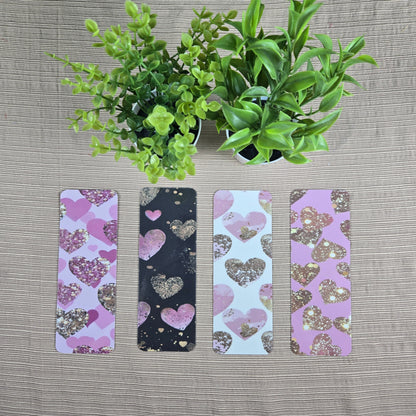 Glittery Heart Bookmarks