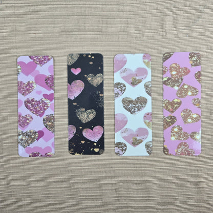 Glittery Heart Bookmarks