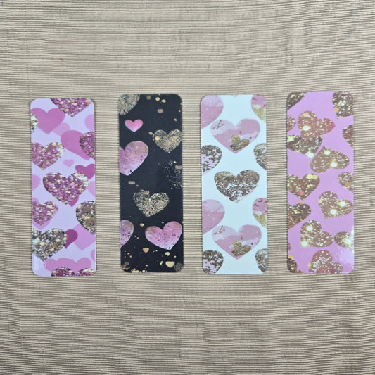 Glittery Heart Bookmarks