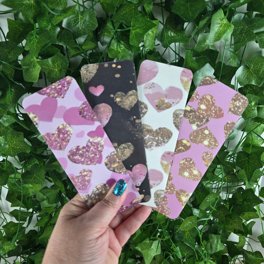 Glittery Heart Bookmarks