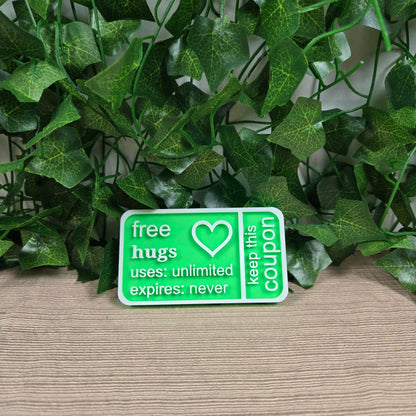Free Hugs Coupon 3D Printed Available in Multiple Colors - Vegas Custom Creations