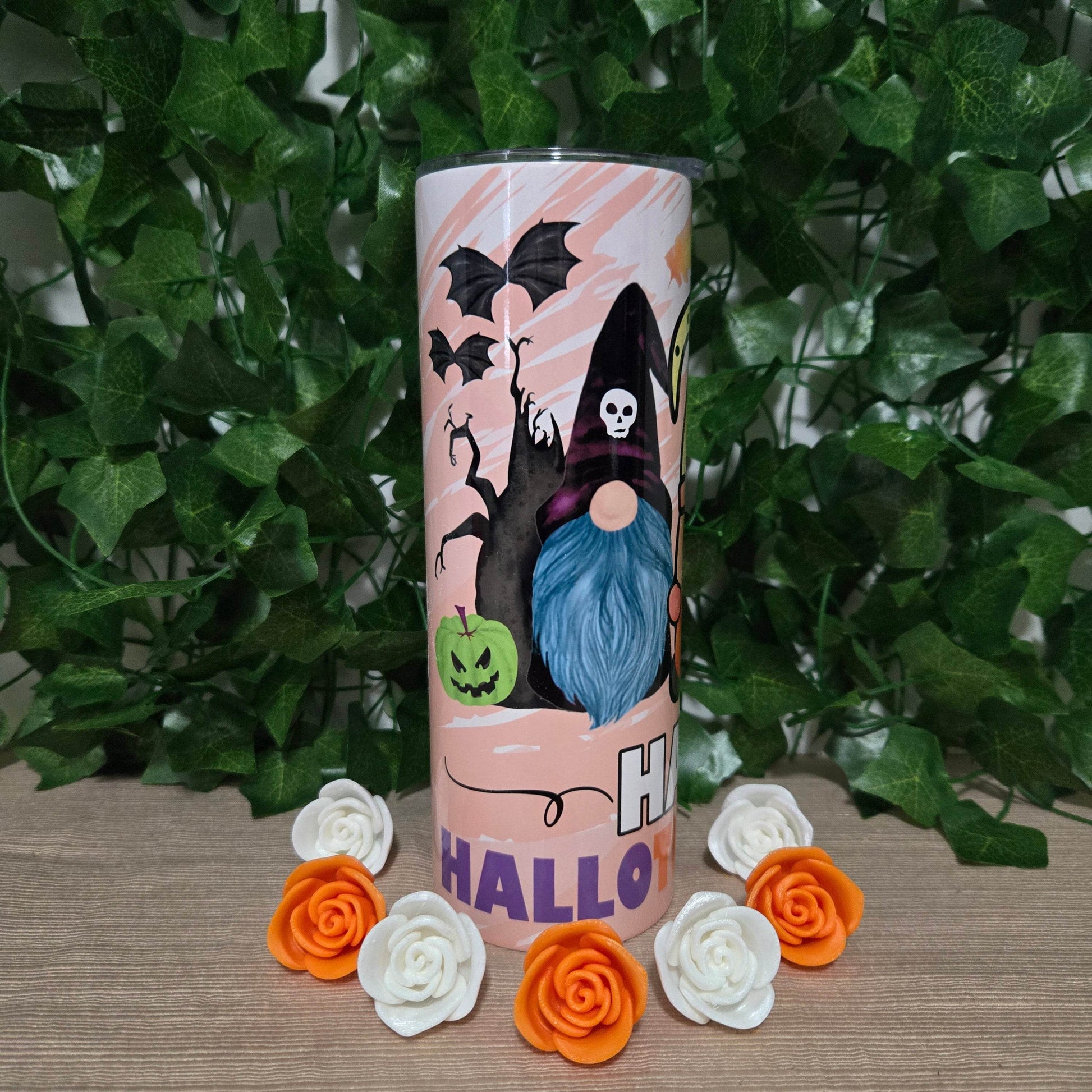 Happy HalloThankMas Gnome 20oz Skinny Tumbler - Vegas Custom Creations