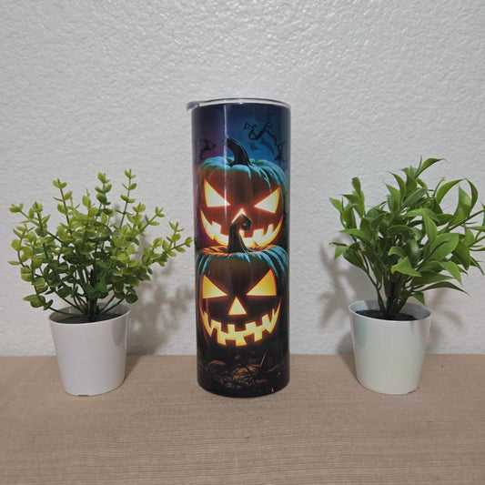 Cool Neon Halloween 20oz Skinny Tumbler - Vegas Custom Creations