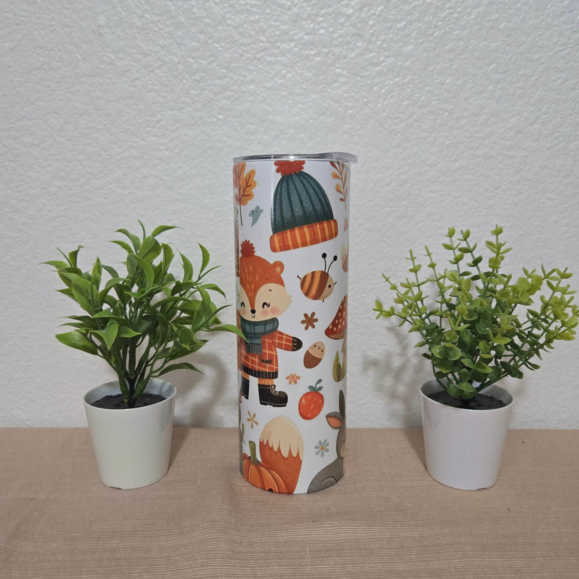 Cute Fall Animals 20oz Skinny Tumbler - Vegas Custom Creations
