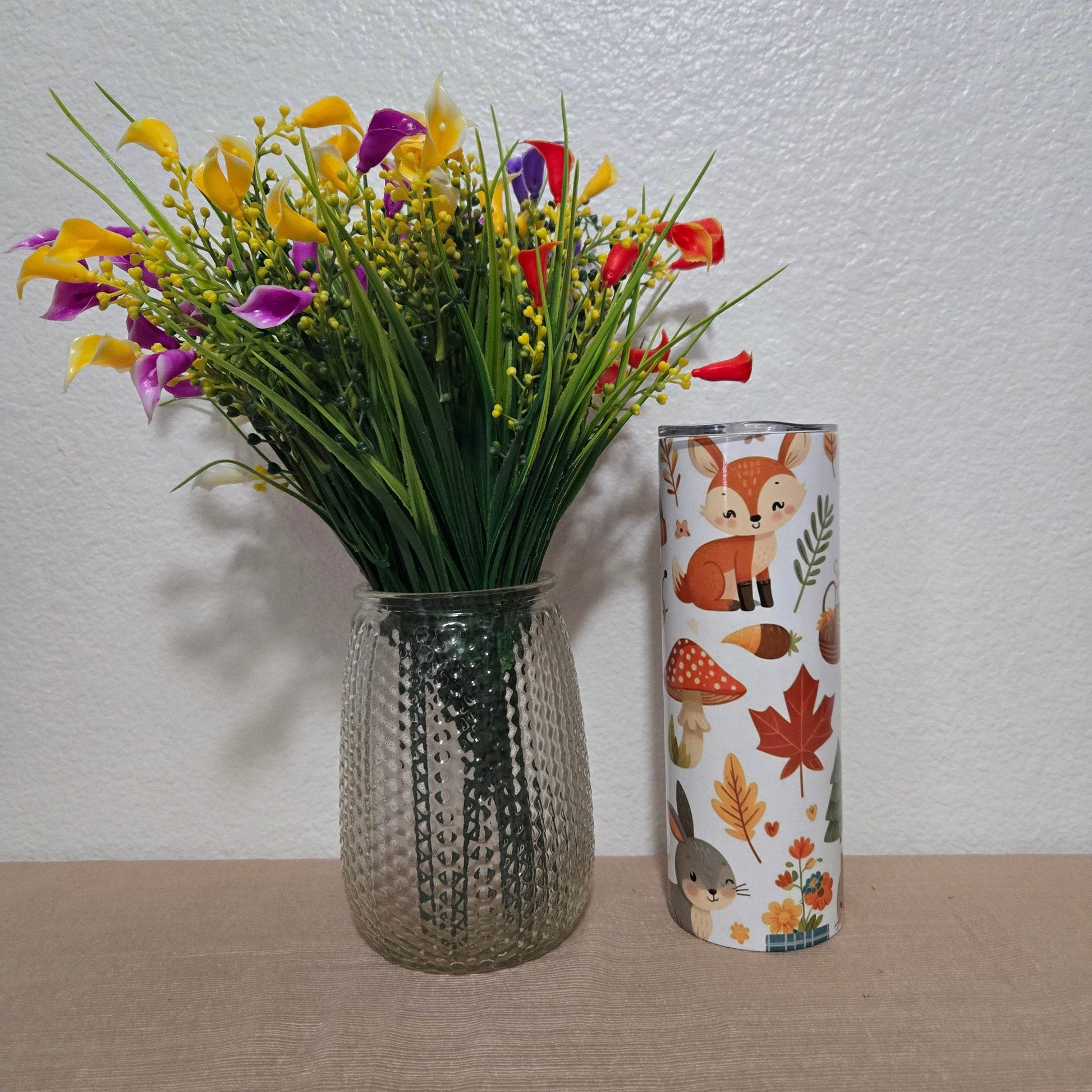 Cute Fall Animals 20oz Skinny Tumbler - Vegas Custom Creations
