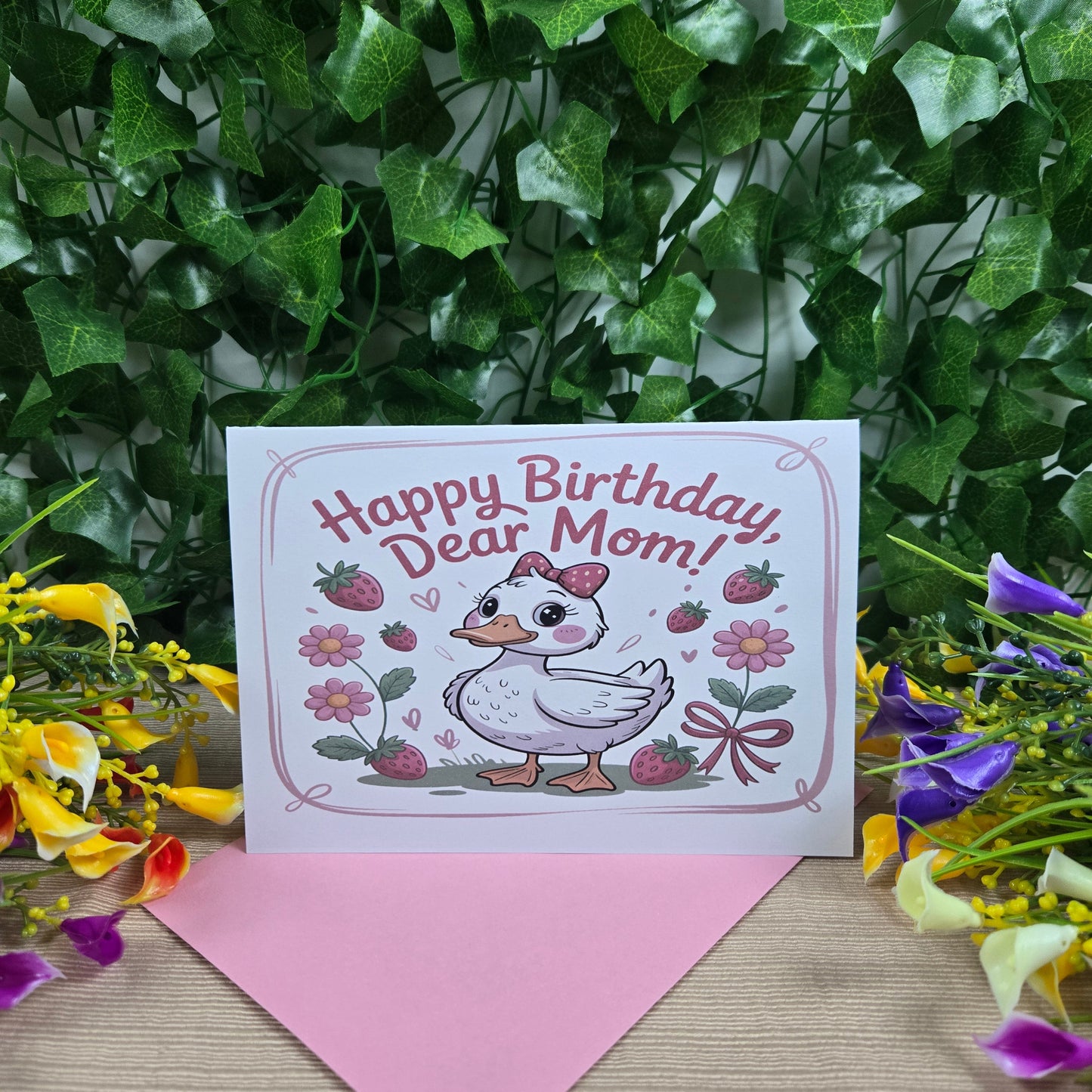 Happy Birthday Mom Duck Card