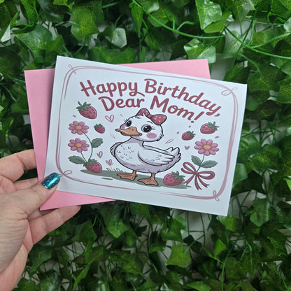 Happy Birthday Mom Duck Card