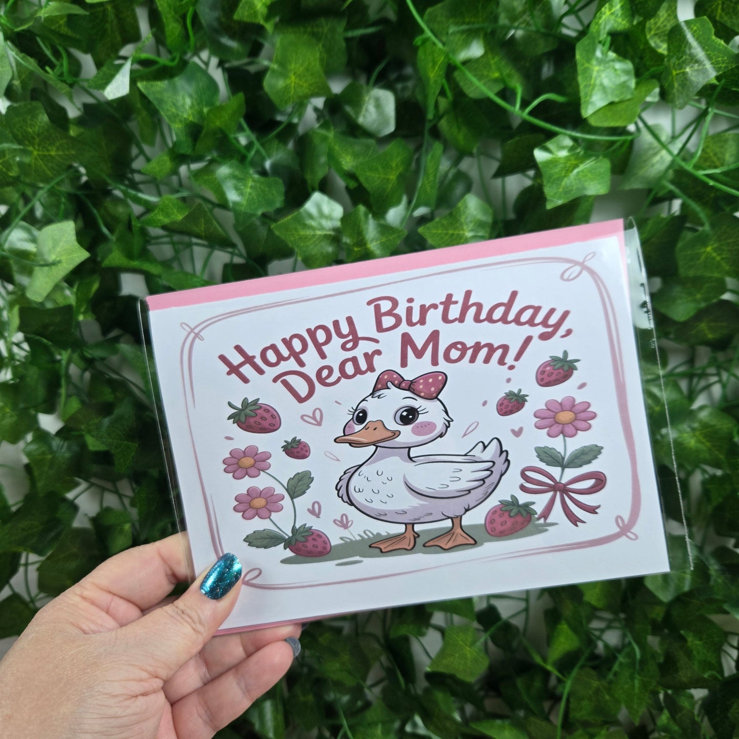Happy Birthday Mom Duck Card
