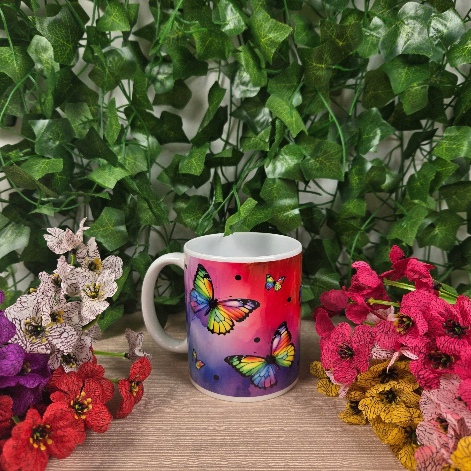 Rainbow Butterfly Coffee Mug - Vegas Custom Creations