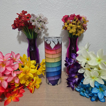 Rainbow Breakout Heart Tumbler - Vegas Custom Creations