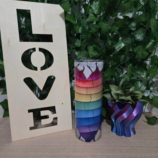 Rainbow Breakout Heart Tumbler - Vegas Custom Creations