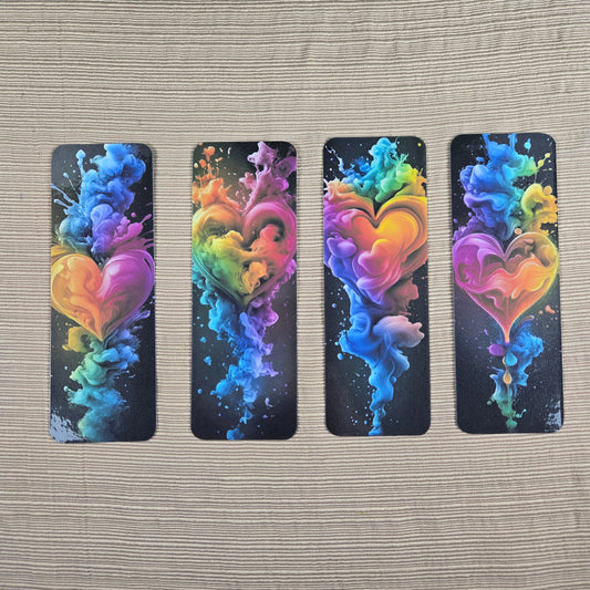 Rainbow Smoke Heart Bookmarks