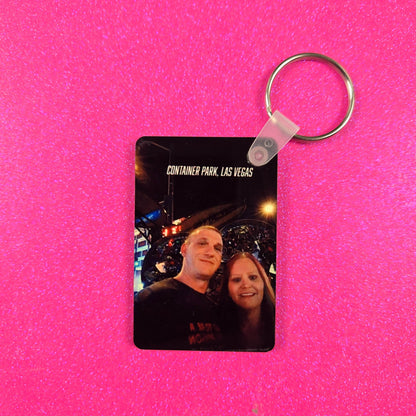 Rectangle Double Sided Personalized Photo and Text Key Chain - Vegas Custom Creations