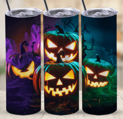 Cool Neon Halloween 20oz Skinny Tumbler - Vegas Custom Creations