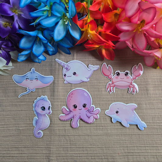Cute Kawaii Sea Animal Stickers - Vegas Custom Creations