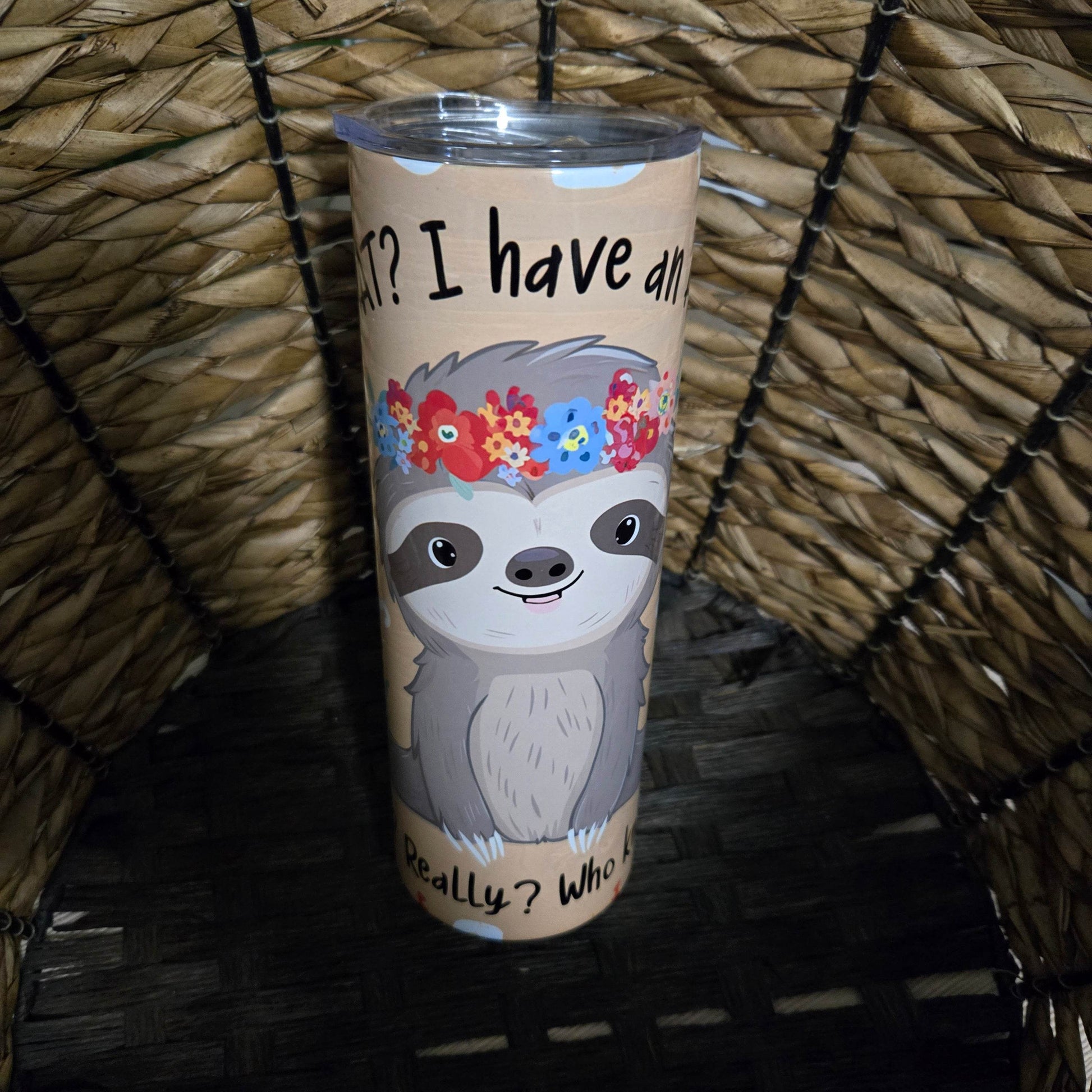 Sloth with Attitude Tumbler - Vegas Custom Creations