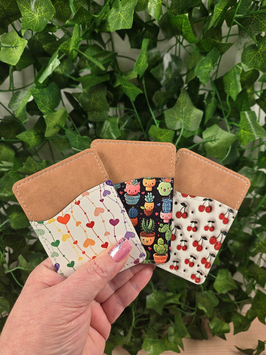 Cute Adhesive Cell Phone Wallets (Multiple designs available) - Vegas Custom Creations
