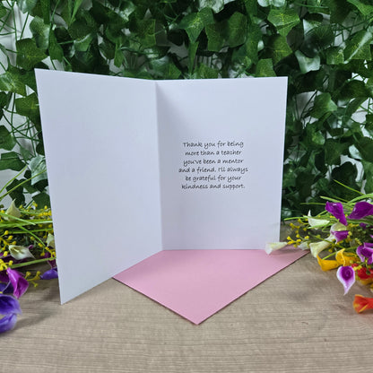 Pink Teacher Thank You Card