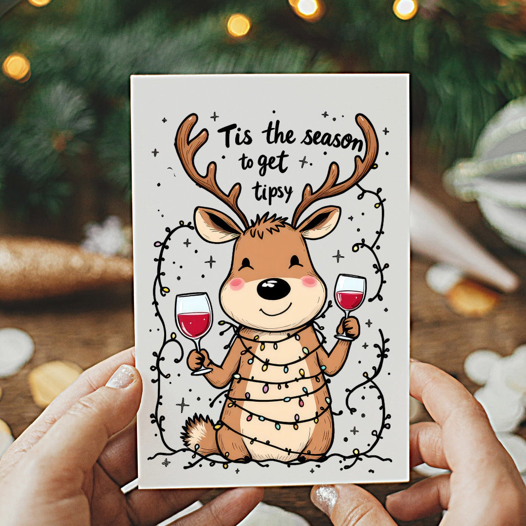 5-Pack Tis the Season Christmas Cards – 4x6 with Envelopes & Stickers