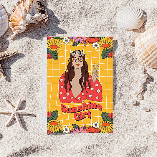 Retro Hippy Sunshine Girl Birthday Card