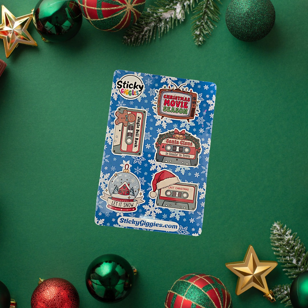 Classic Retro Christmas Sticker Sheet