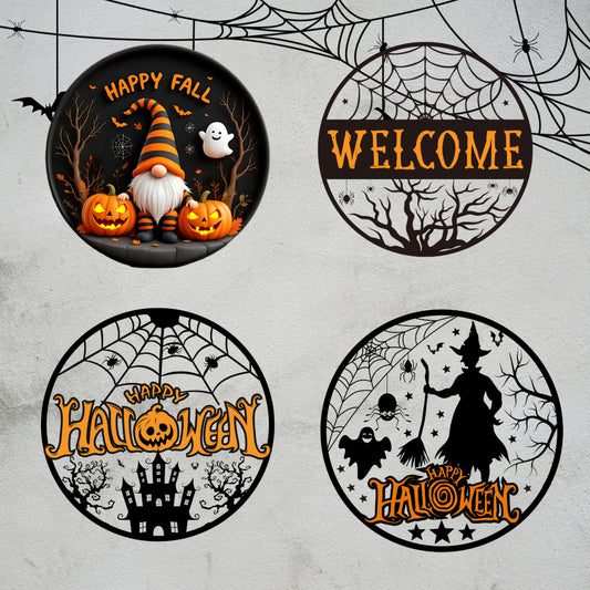 Round Cute and Spooky Halloween Sign (Multiple Designs and Sizes Available)