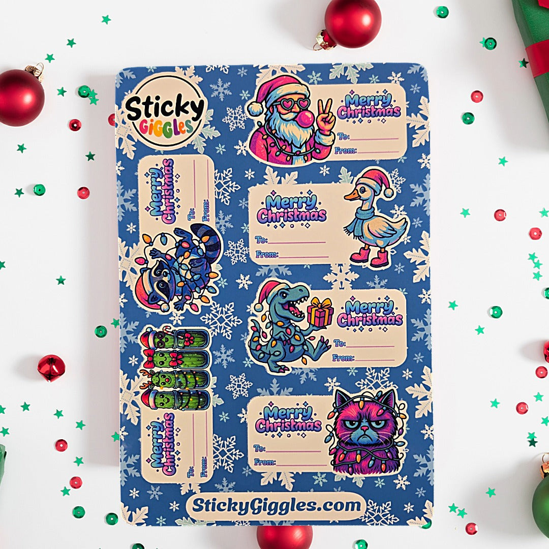 Christmas Gift Tag Sticker Sheets