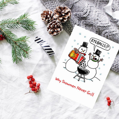 BBQ Snowmen Christmas Card