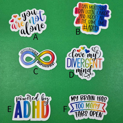 Cute and Funny Neurodivergent Stickers - Vegas Custom Creations