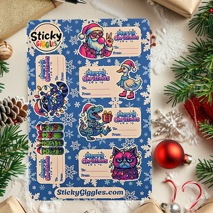 Christmas Gift Tag Sticker Sheets