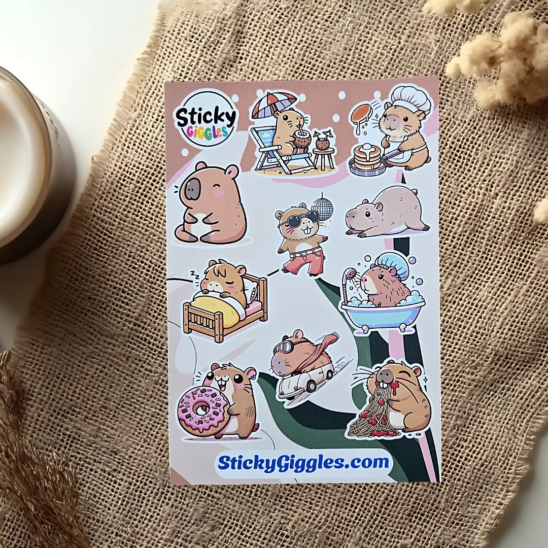 Capybara Sticker Sheet
