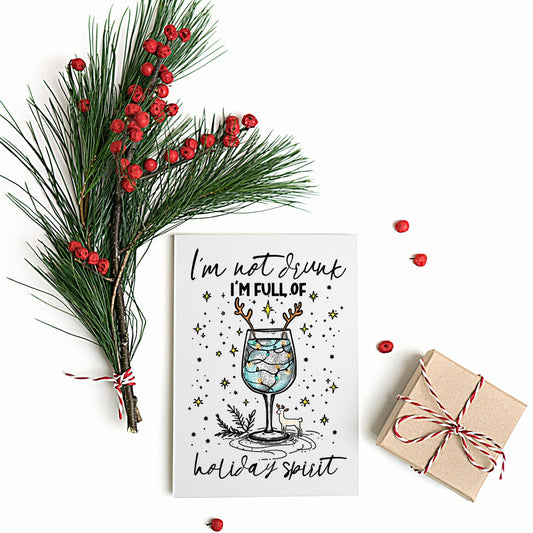 5-Pack Funny "I'm Not Drunk" Christmas Cards – 4x6 with Envelopes & Stickers