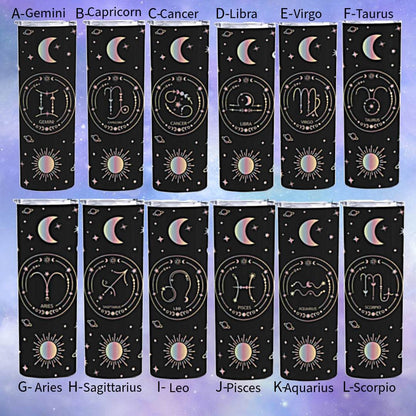 Zodiac Stars, Sun and Moon 20oz Skinny Tumbler (Multiple Designs Available) - Vegas Custom Creations