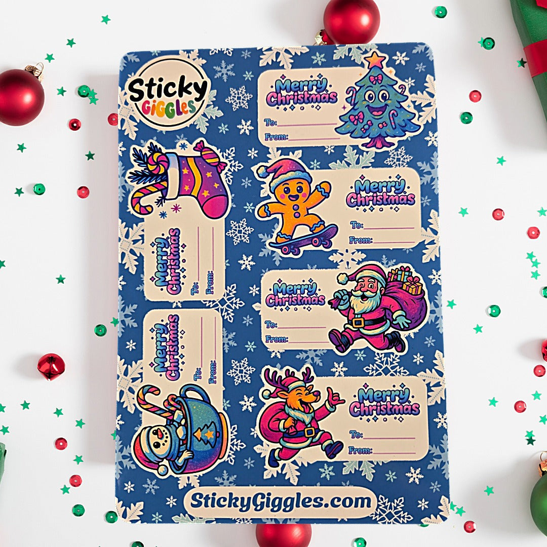 Christmas Gift Tag Sticker Sheets