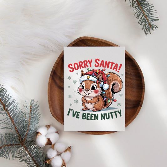 5-Pack Sorry Santa, I've Been Nutty Christmas Cards – 4x6 with Envelopes & Stickers