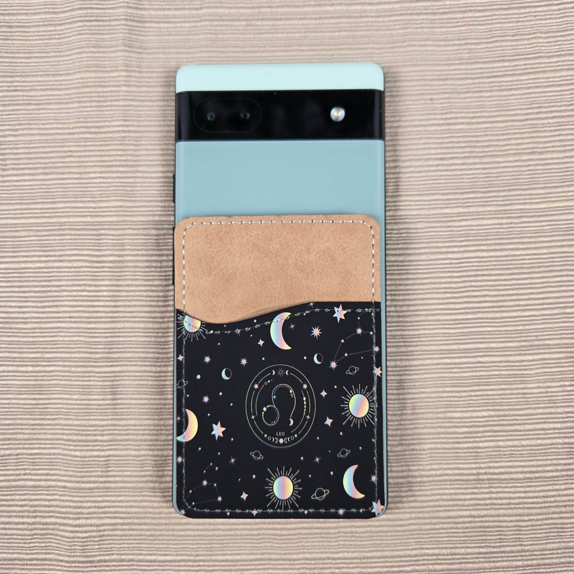 Zodiac Stars, Sun and Moon Cell Phone Wallet (Multiple designs available) - Vegas Custom Creations