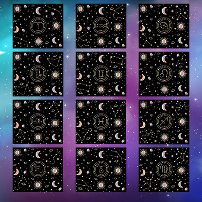 Zodiac Stars, Sun and Moon Refrigerator Magnet (Multiple Designs Available)