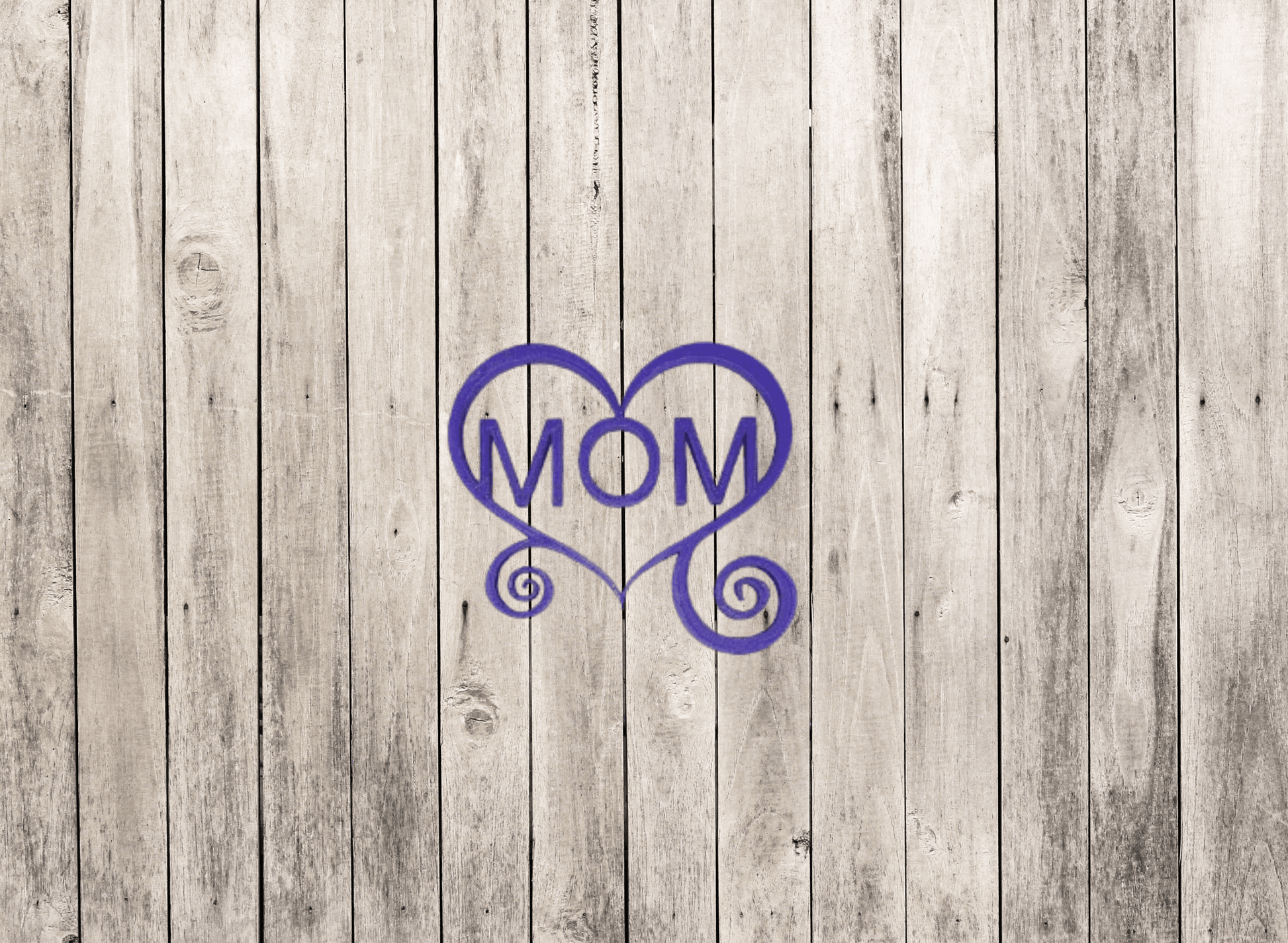 Beautiful 3D printed MOM in heart sign, Multiple Color Options Available - Vegas Custom Creations